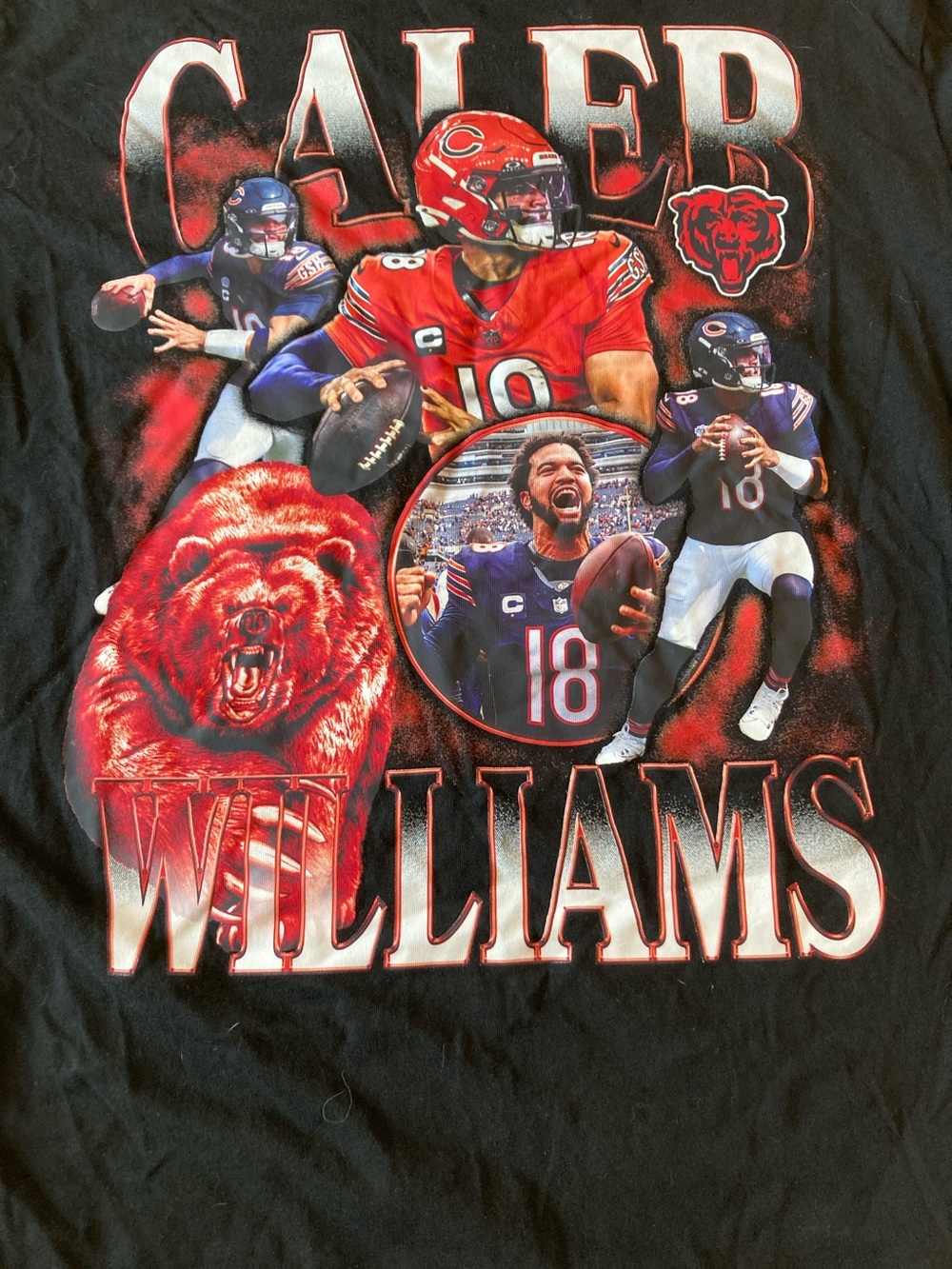 Fanatics Black and Red Caleb Williams Graphic Short Sleeve Tee Men Size Small - Picture 5 of 10